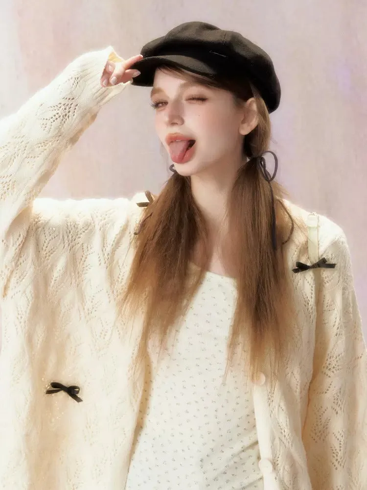 Ribbon Lazy Loose Knitted Top