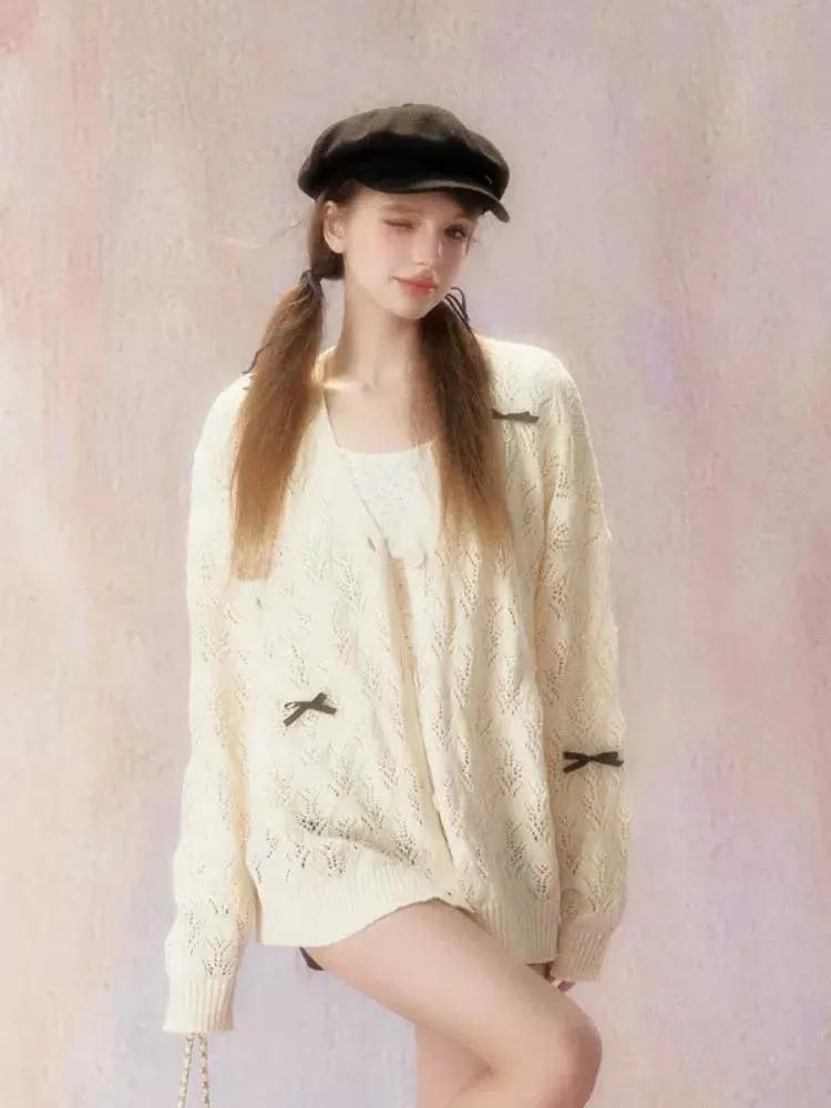 Ribbon Lazy Loose Knitted Top
