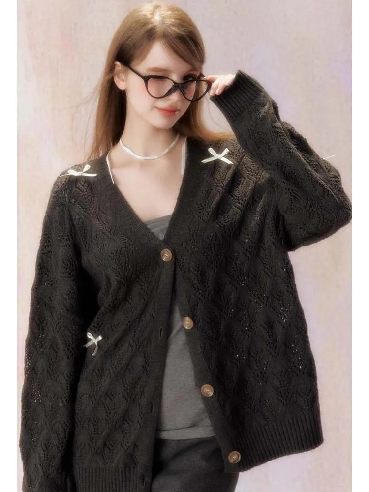 Ribbon Lazy Loose Knitted Top