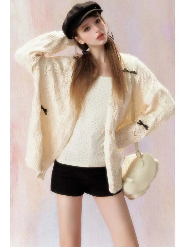 Ribbon Lazy Loose Knitted Top
