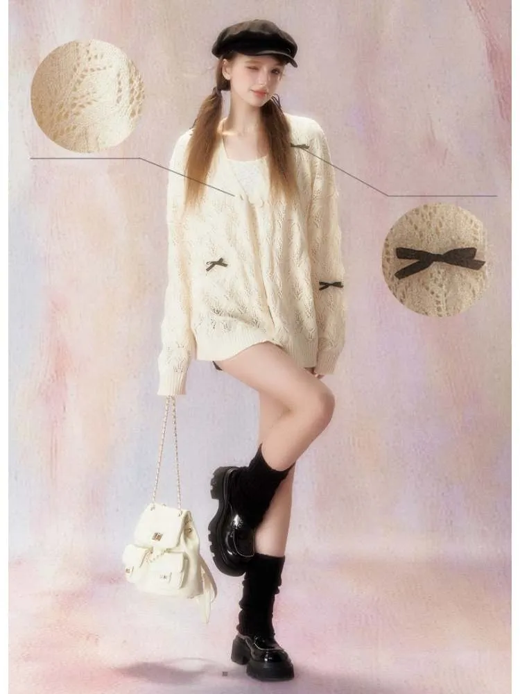 Ribbon Lazy Loose Knitted Top
