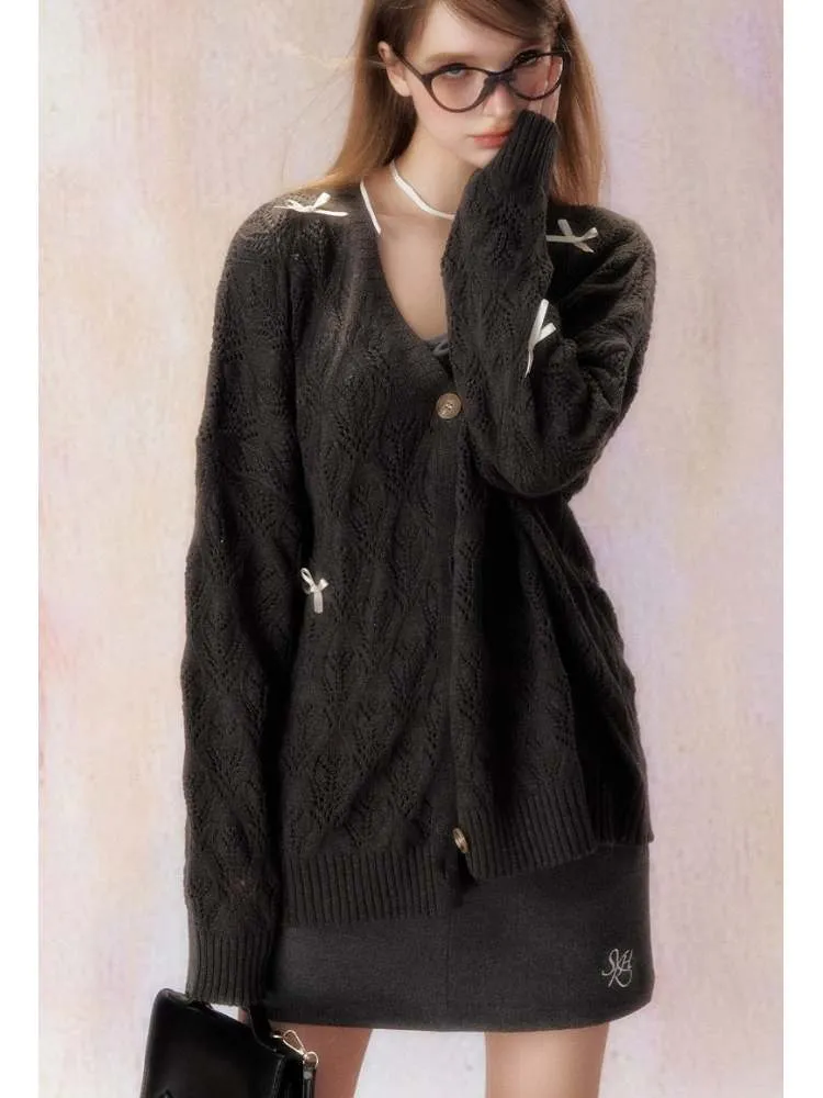 Ribbon Lazy Loose Knitted Top