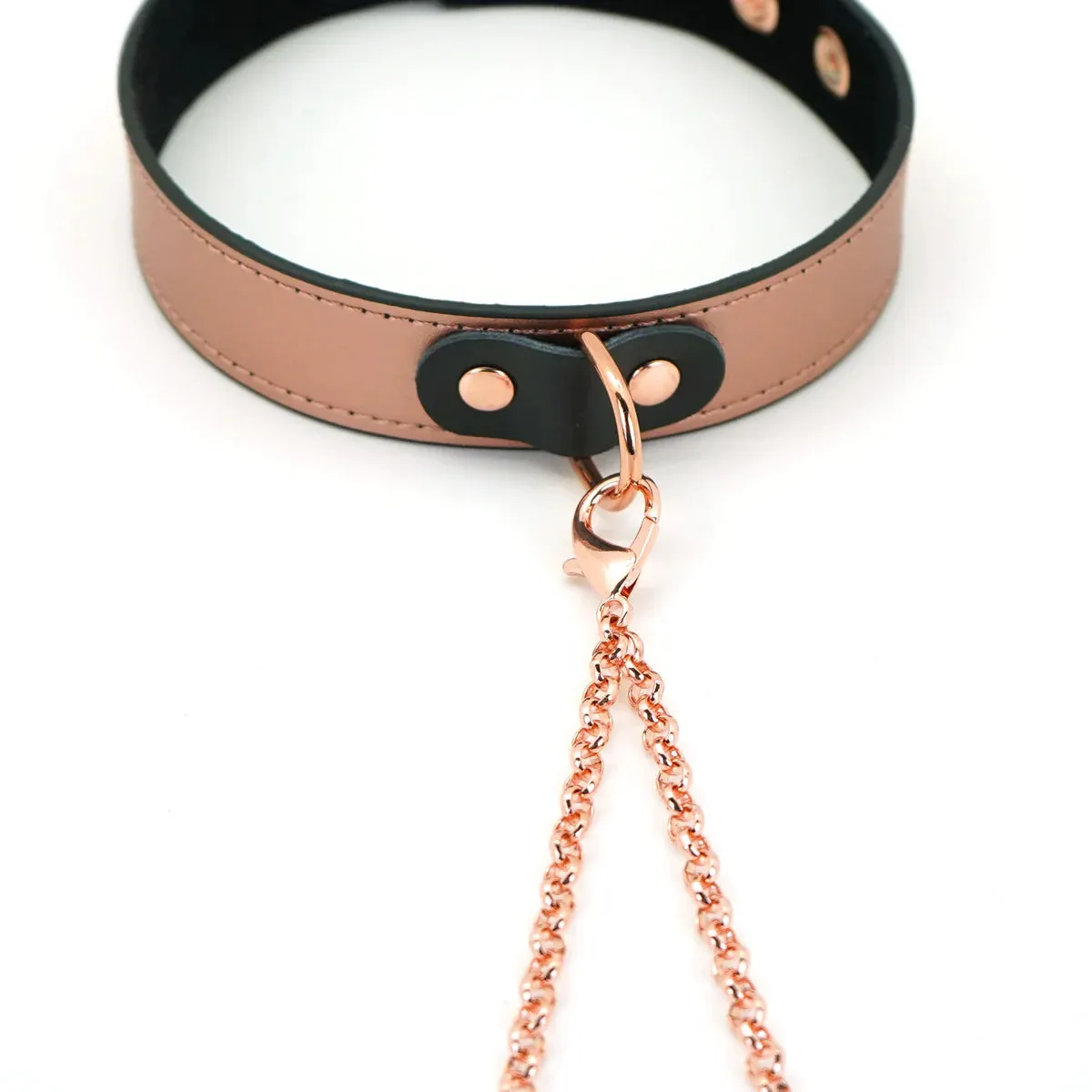 Rose Gold Memory Collar with Nipple Clamps