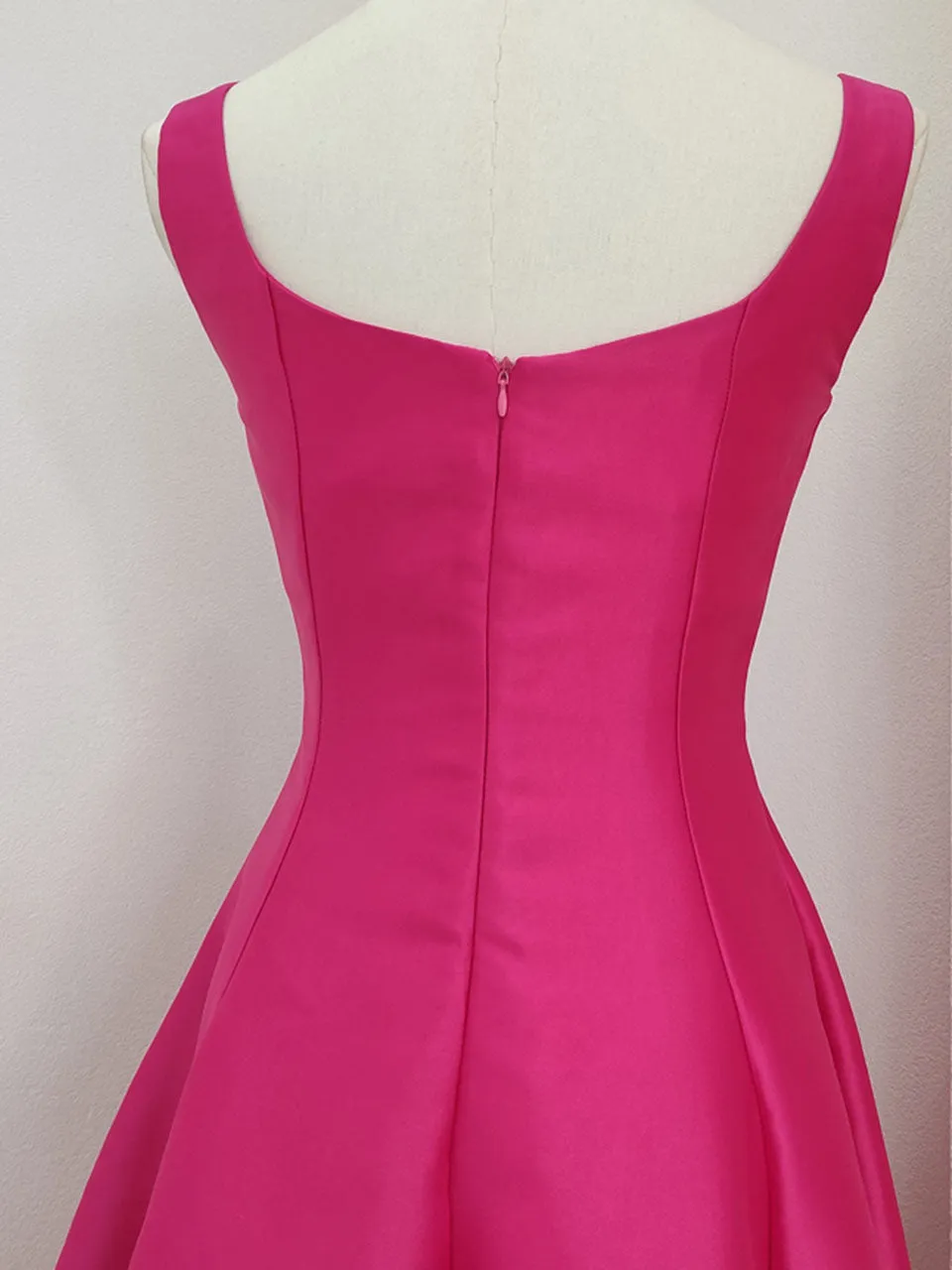 Rose Satin Sleeveless Classic 1950S Vintage Sweet Party Dress