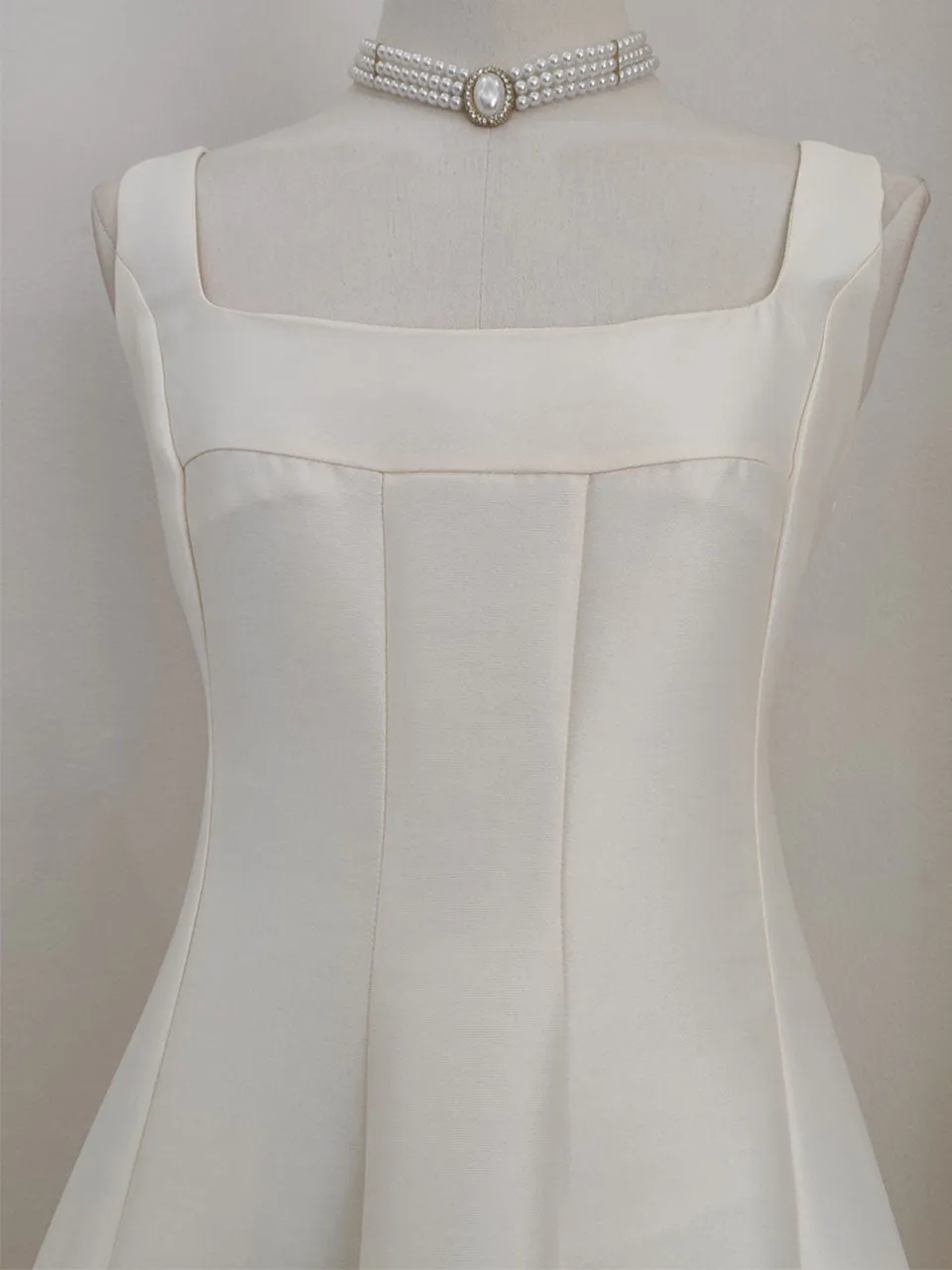 Rose Satin Sleeveless Classic 1950S Vintage Sweet Party Dress