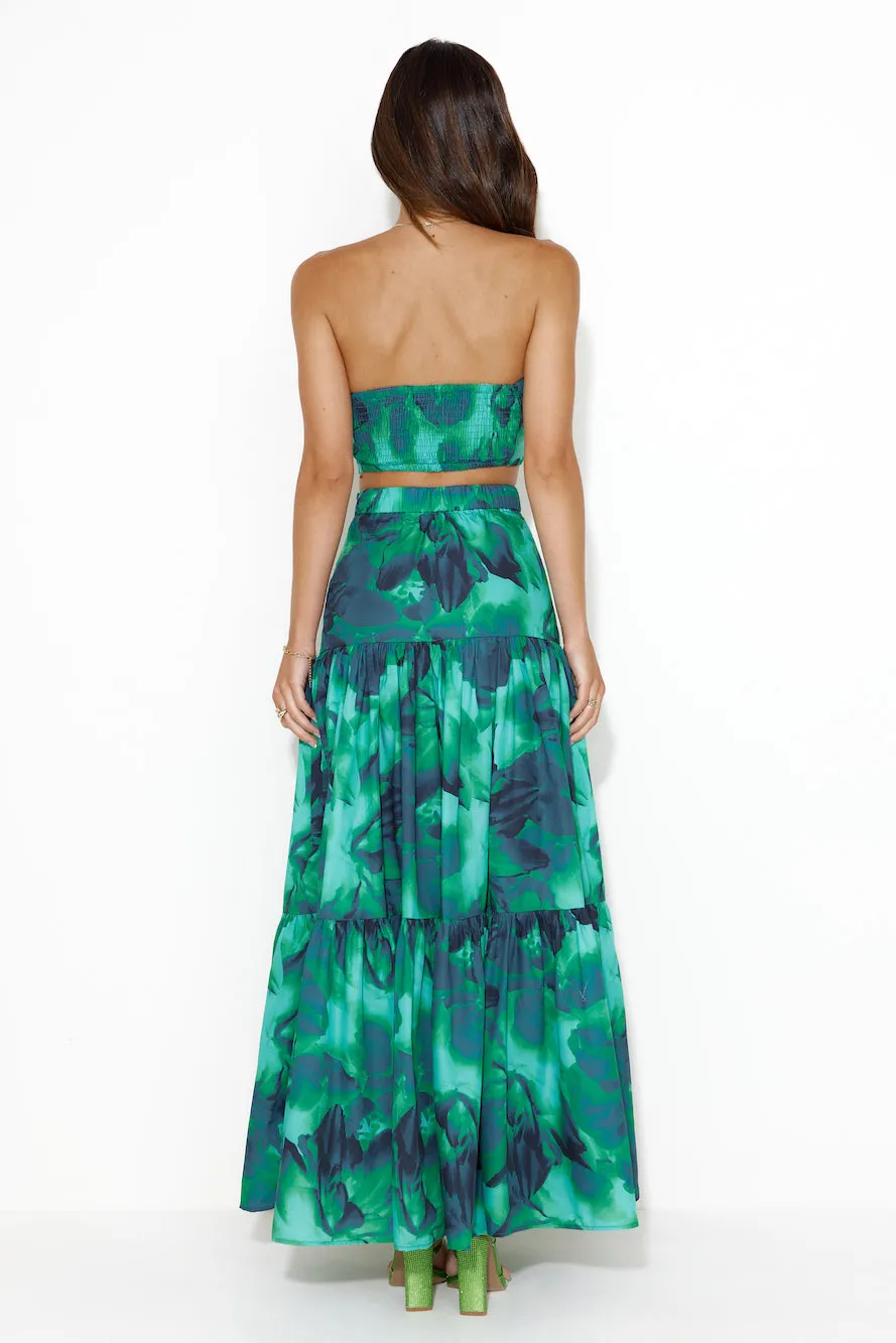 RUNAWAY Ayla Maxi Skirt Calista Green