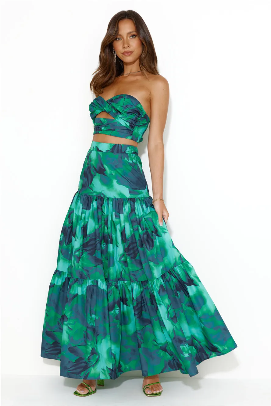 RUNAWAY Ayla Maxi Skirt Calista Green