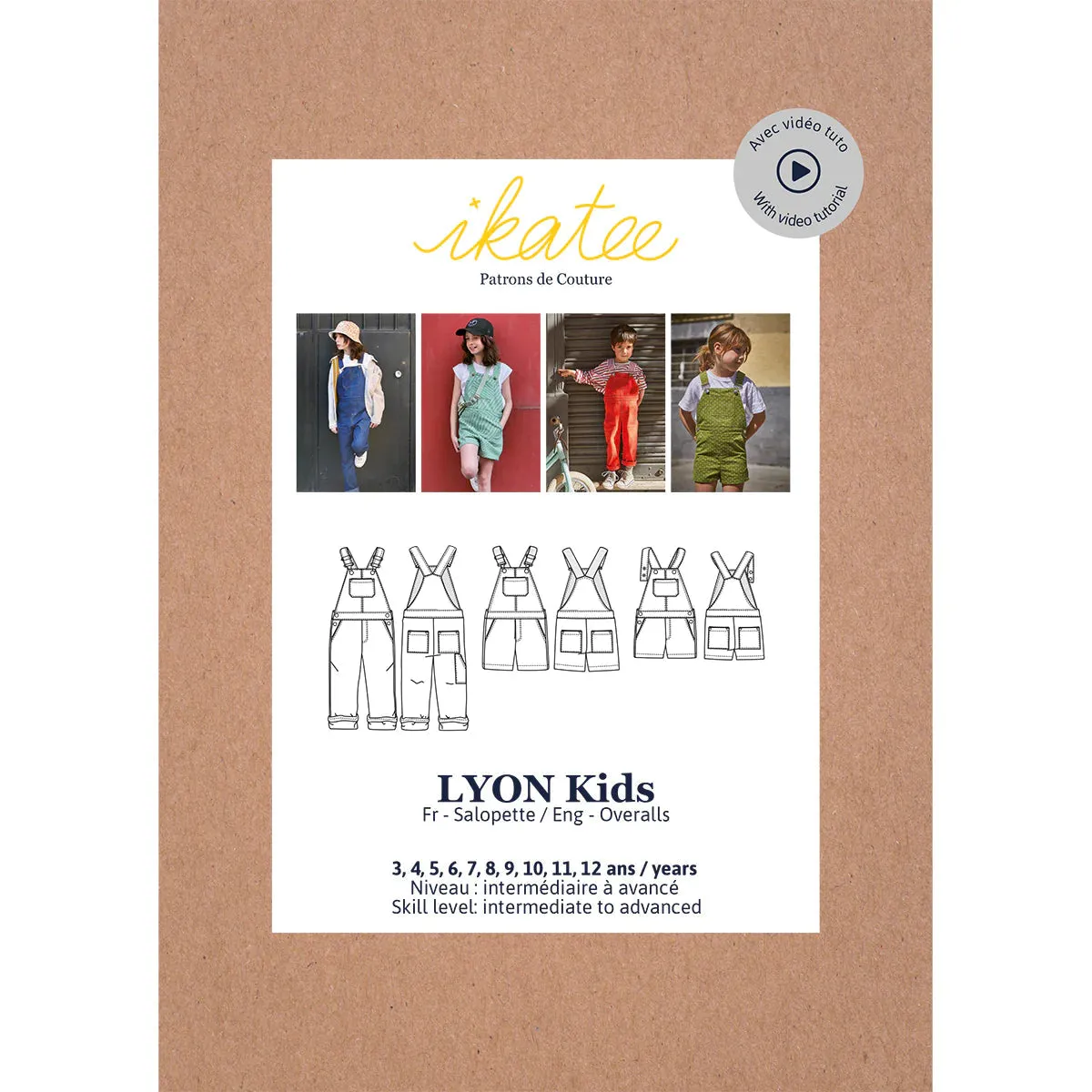 Salopette LYON Kids -  patron de couture pochette - IKATEE