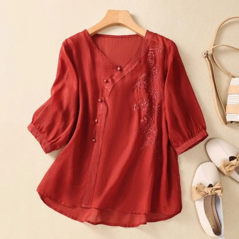 Samantha - Asymmetrical Button Tunic