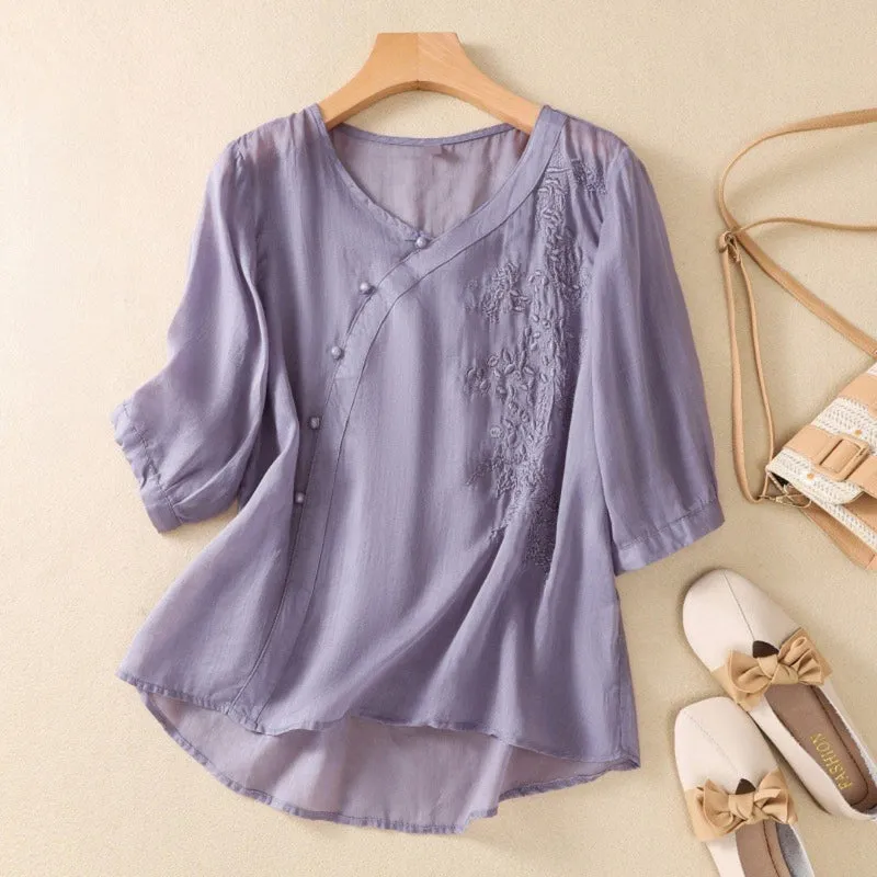 Samantha - Asymmetrical Button Tunic