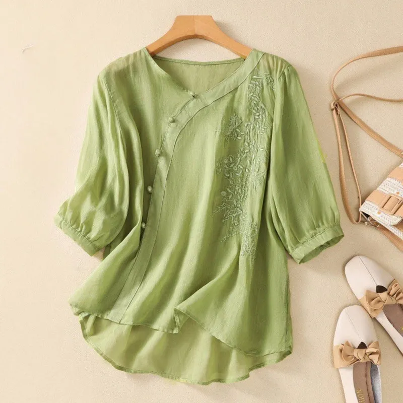Samantha - Asymmetrical Button Tunic