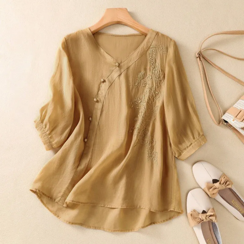 Samantha - Asymmetrical Button Tunic