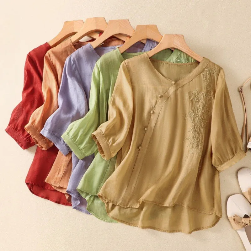 Samantha - Asymmetrical Button Tunic