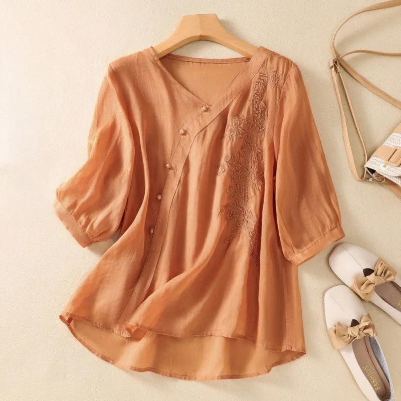 Samantha - Asymmetrical Button Tunic