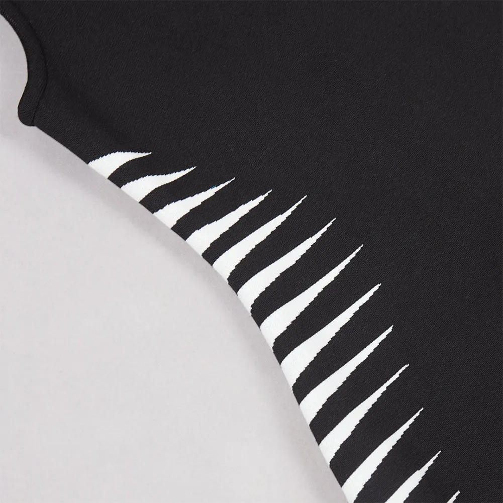 Semi-High Collar Zebra Print Over Knee Bandage Dress PZZF007