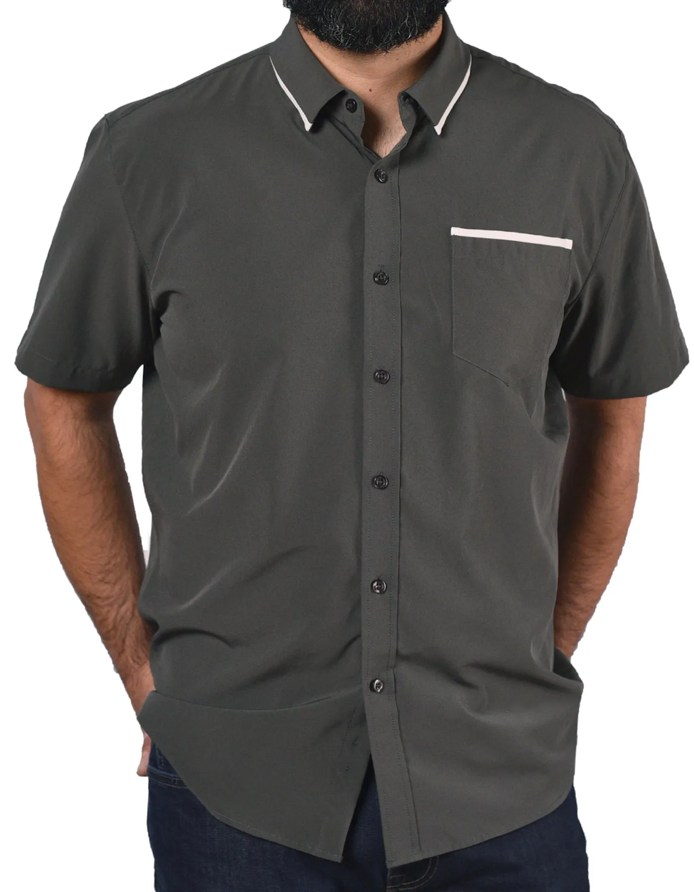 Short Sleeve "Edge" Button-Up