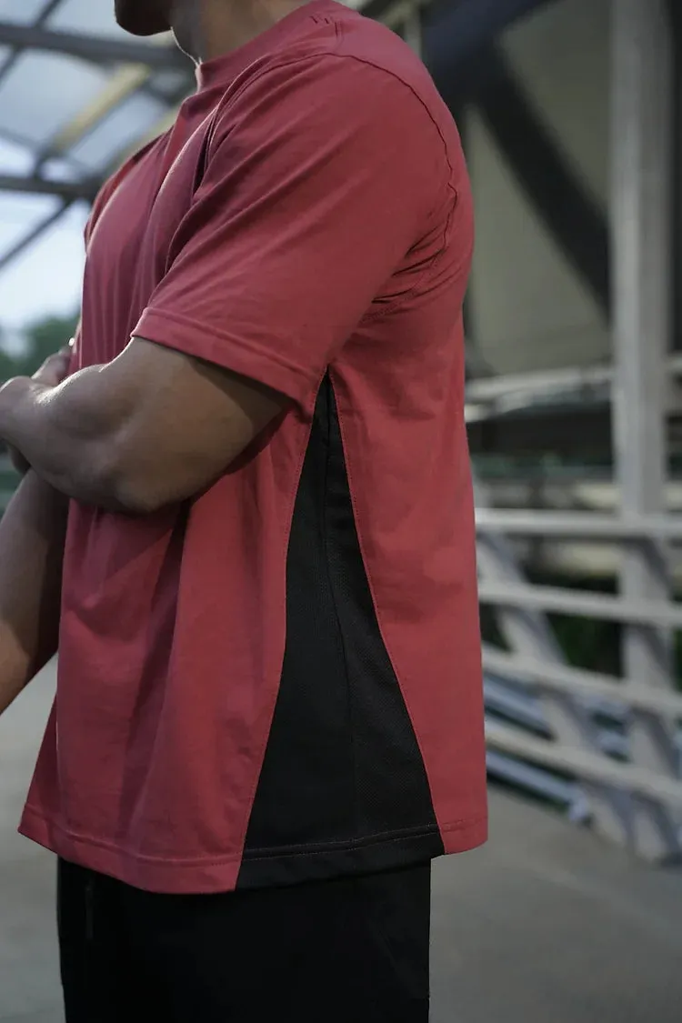 Signature MESH TEE [RUST RED]
