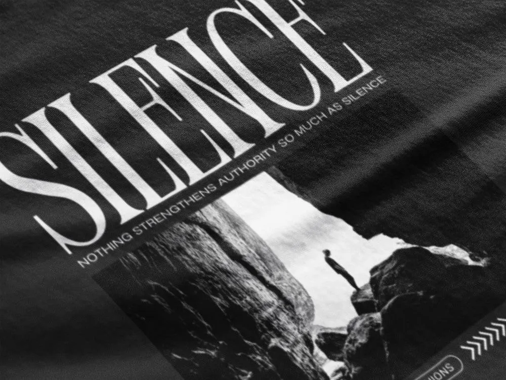 SILENCE - Unisex Oversized Cotton Graphic Printed T-Shirt