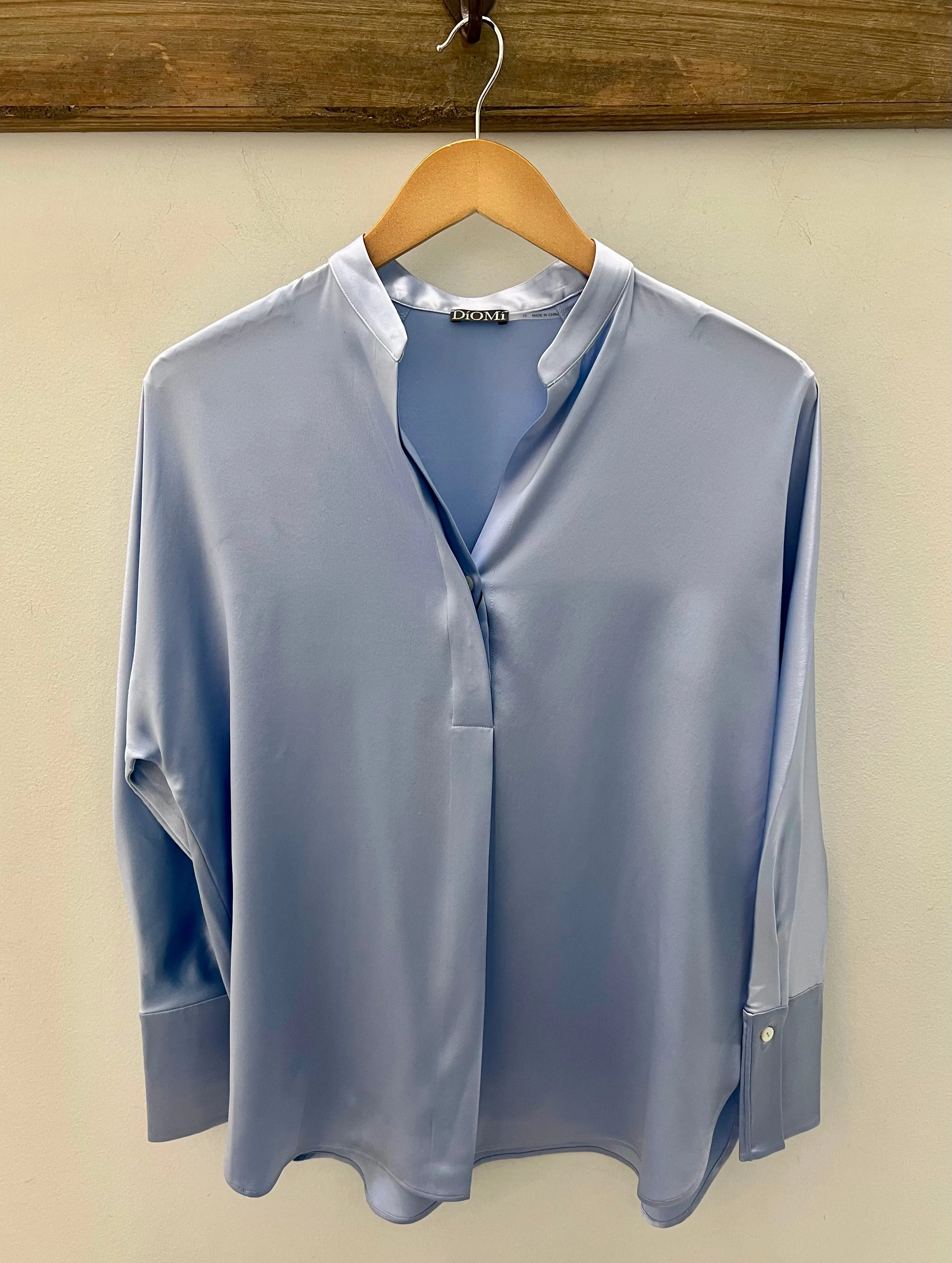 Silk Banded Collar Blouse