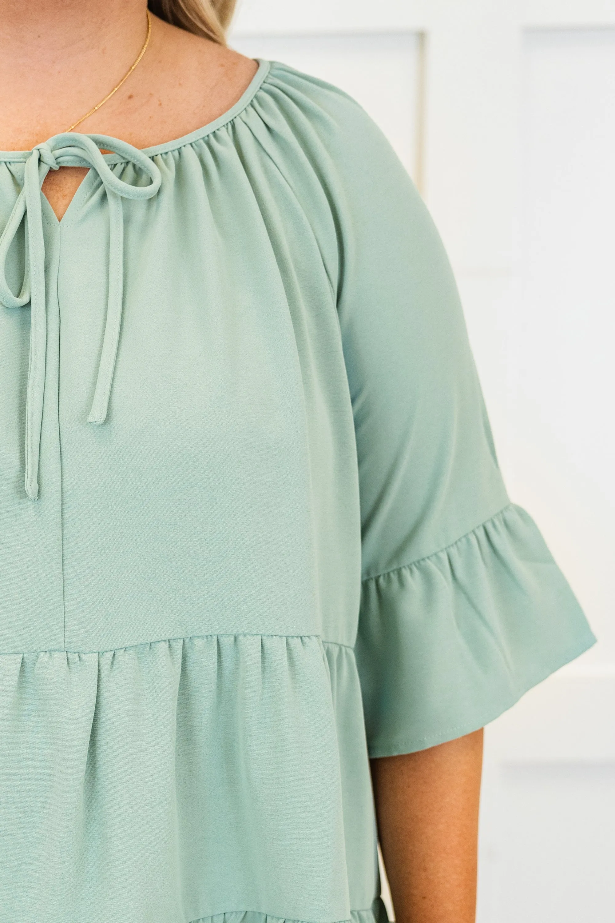 Siren Song Top, Dusty Sage
