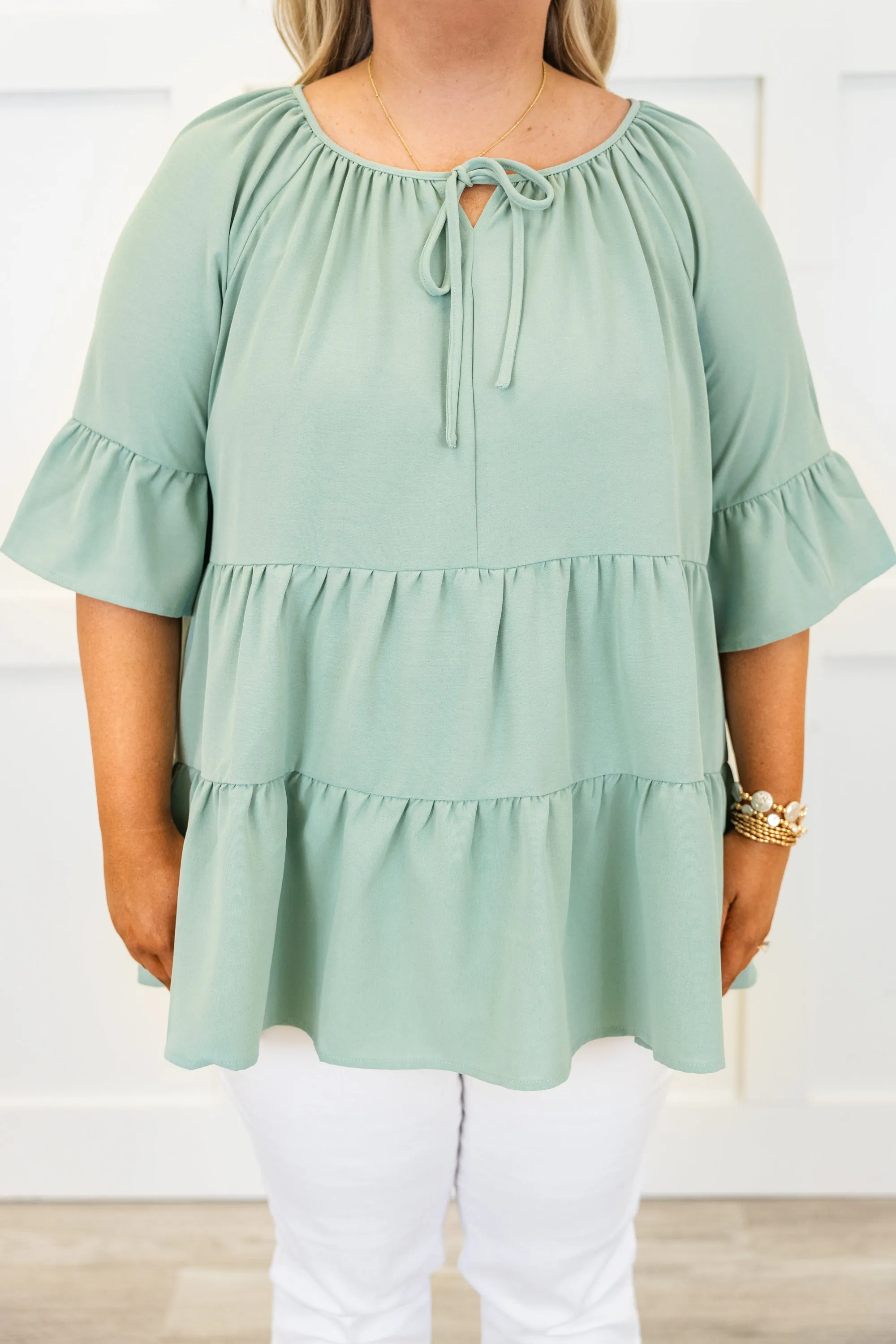 Siren Song Top, Dusty Sage