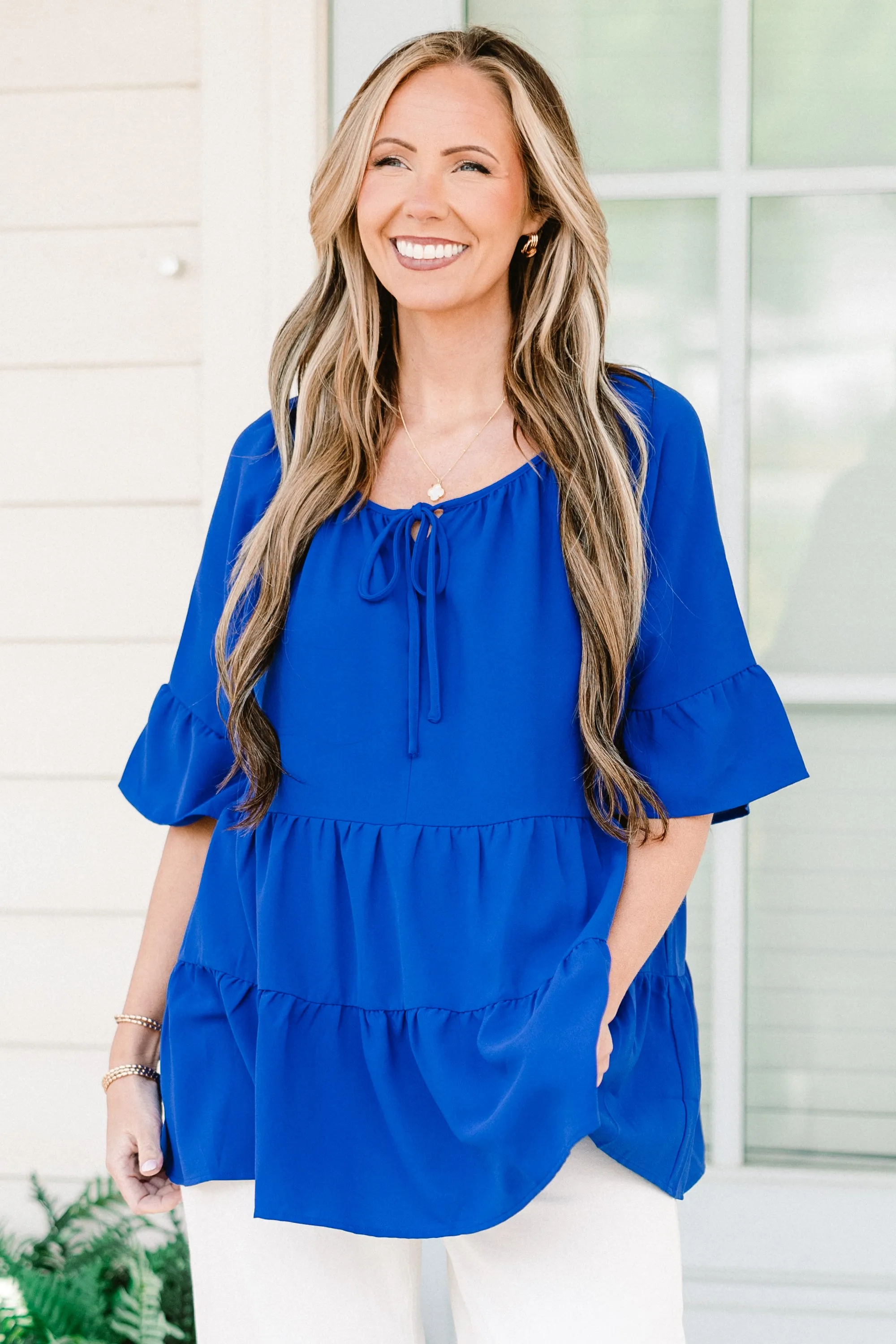 Siren Song Top, Royal Blue