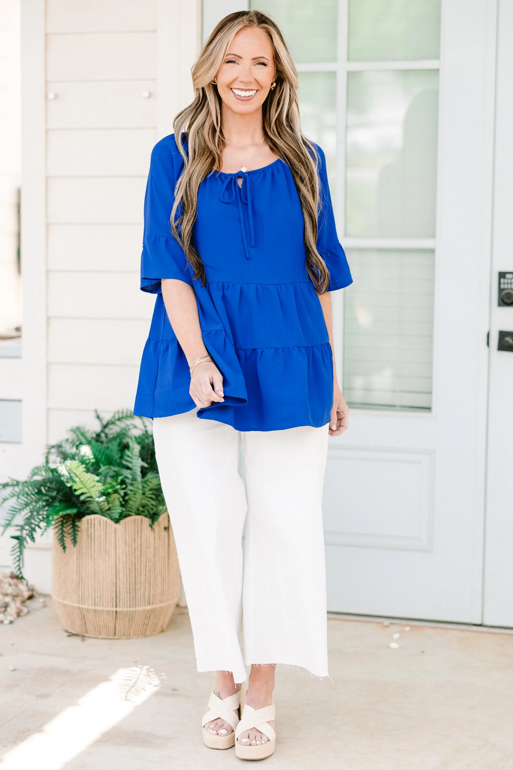 Siren Song Top, Royal Blue