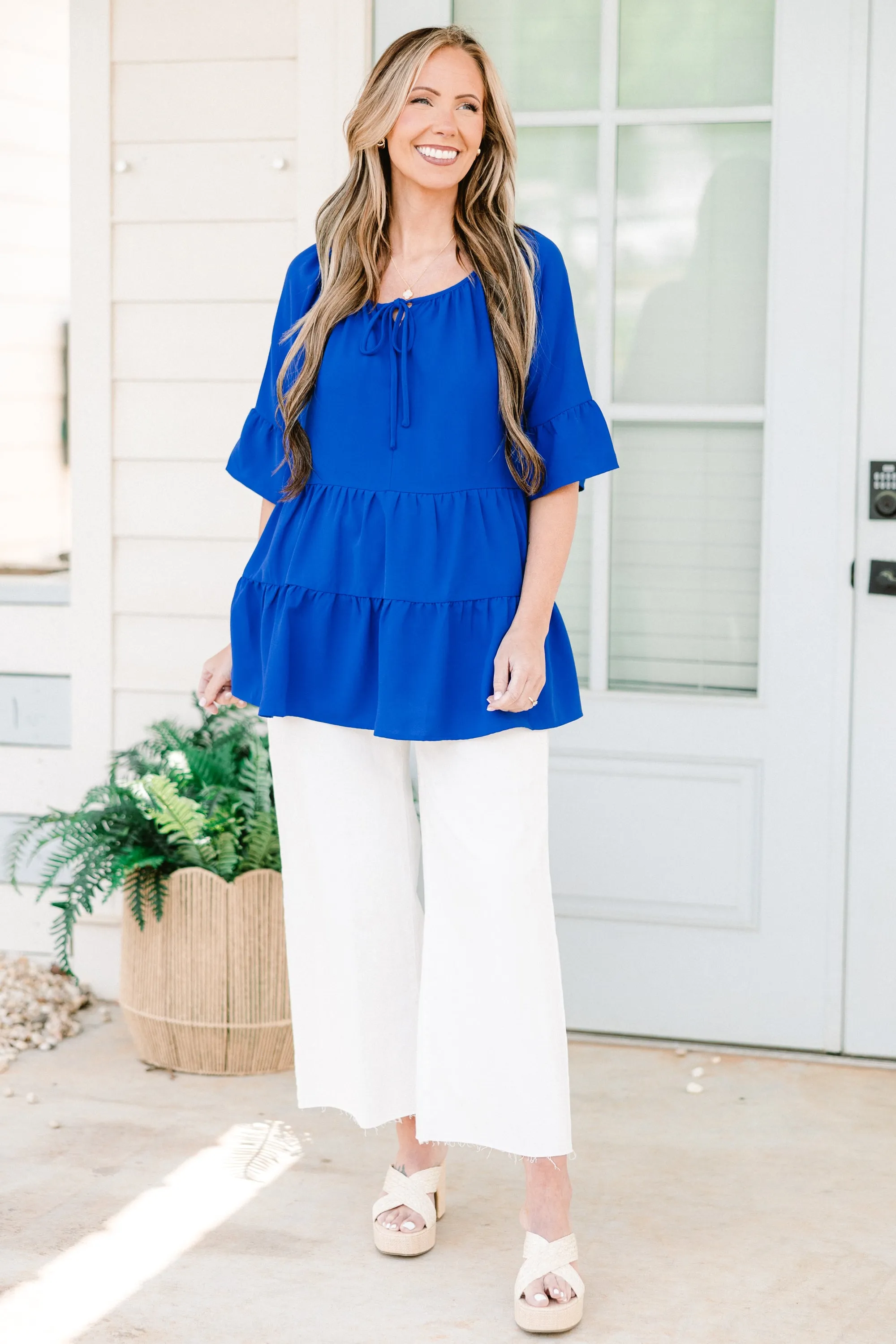 Siren Song Top, Royal Blue