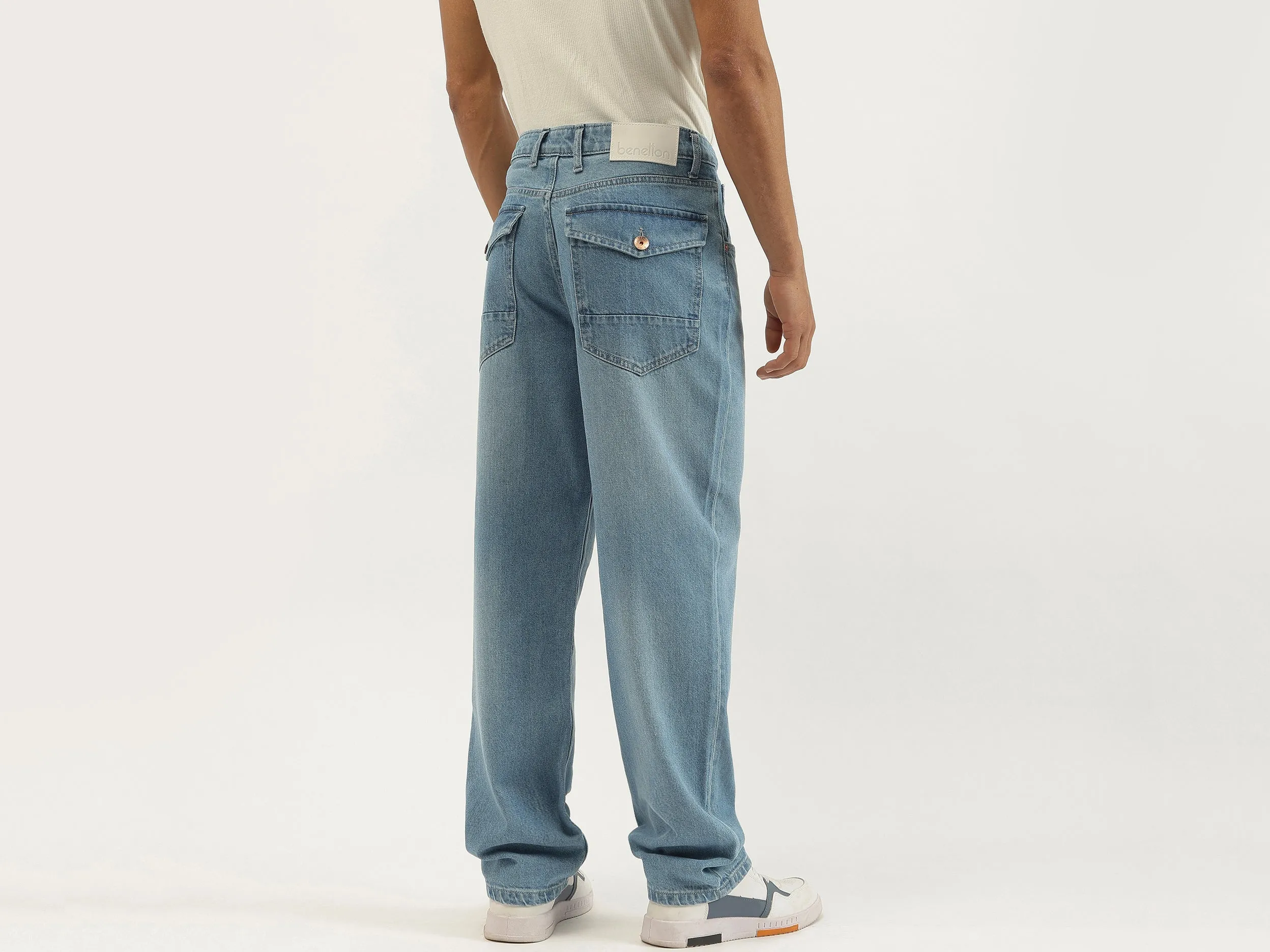 Solid Baggy Fit Jeans