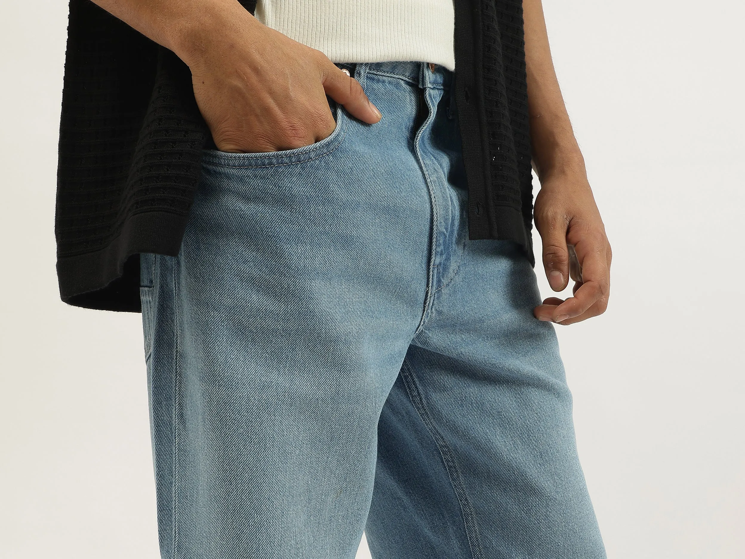 Solid Baggy Fit Jeans