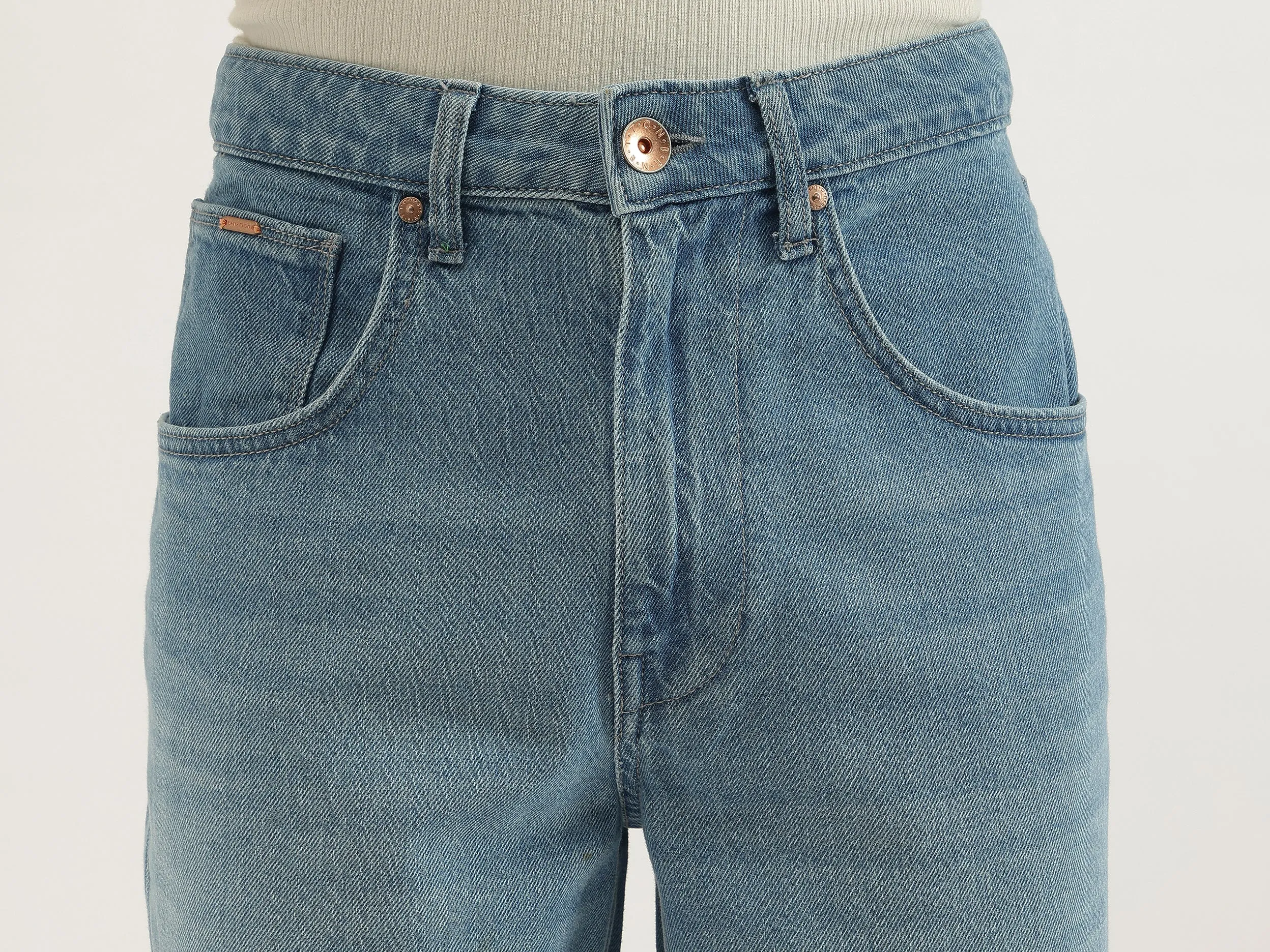 Solid Baggy Fit Jeans