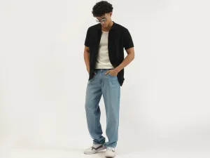 Solid Baggy Fit Jeans