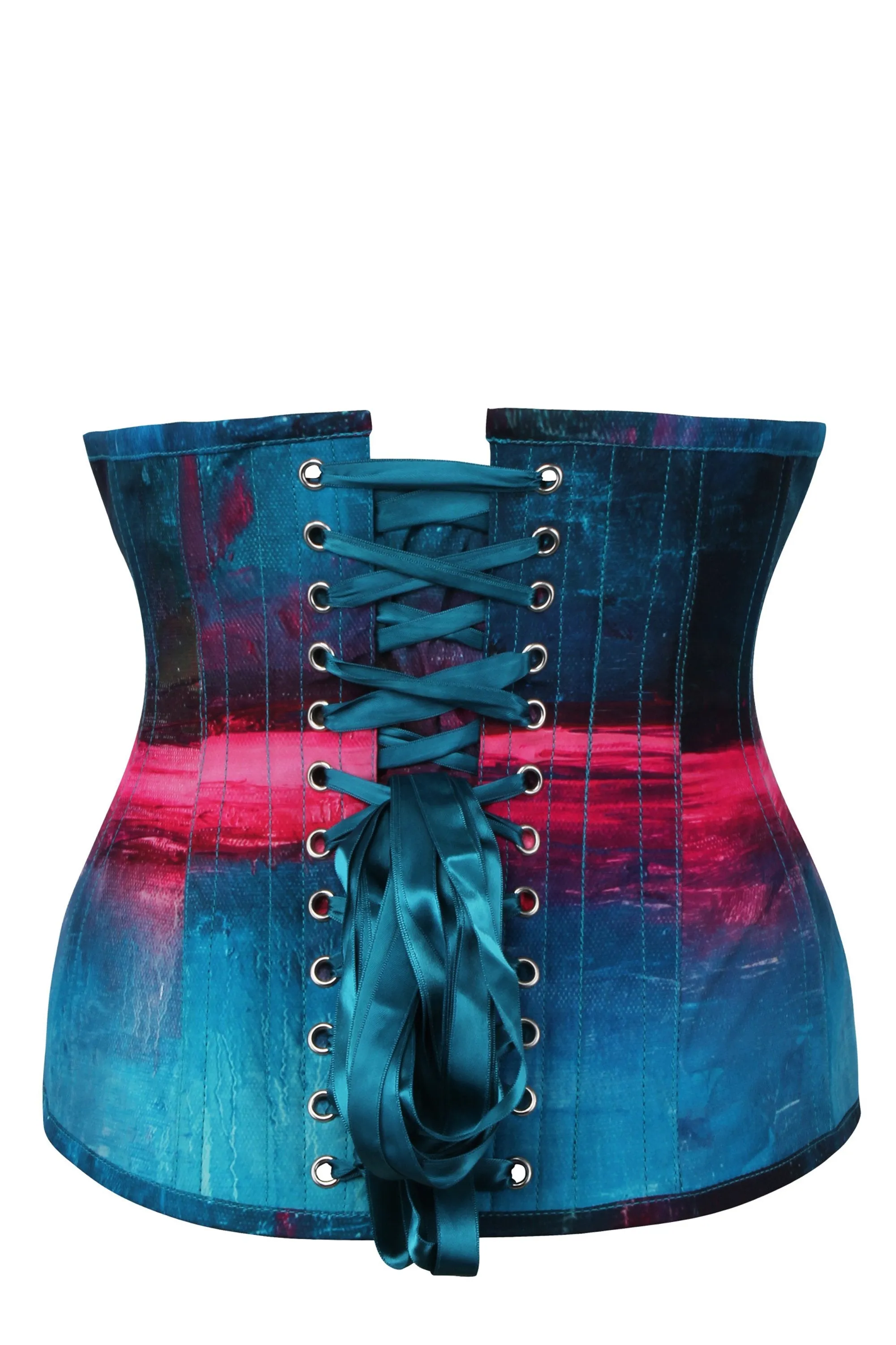 Stormy Night Blue and Pink Underbust Corset