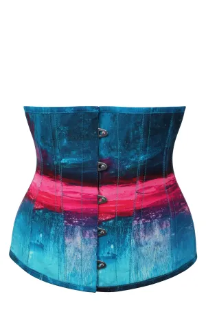 Stormy Night Blue and Pink Underbust Corset