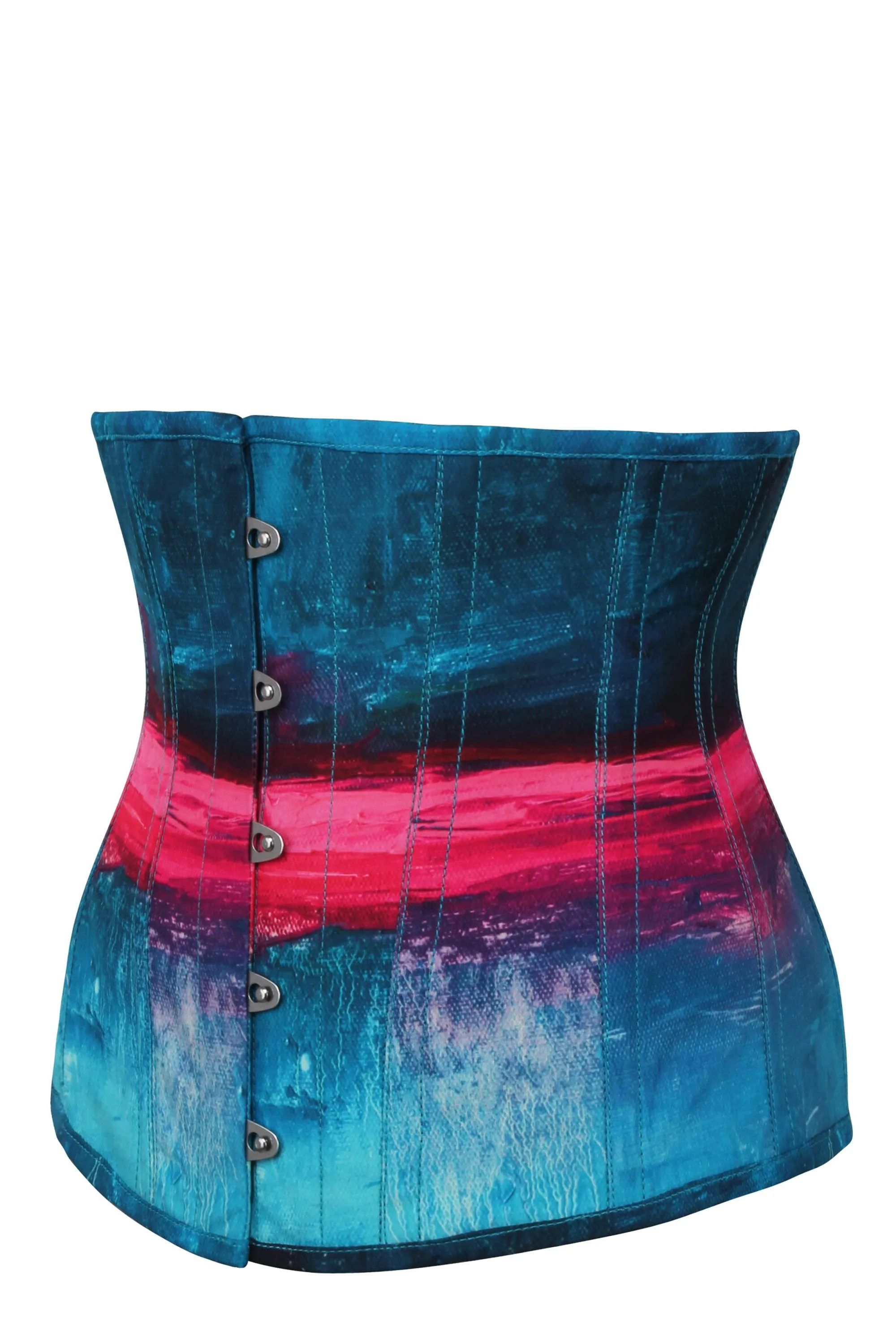 Stormy Night Blue and Pink Underbust Corset