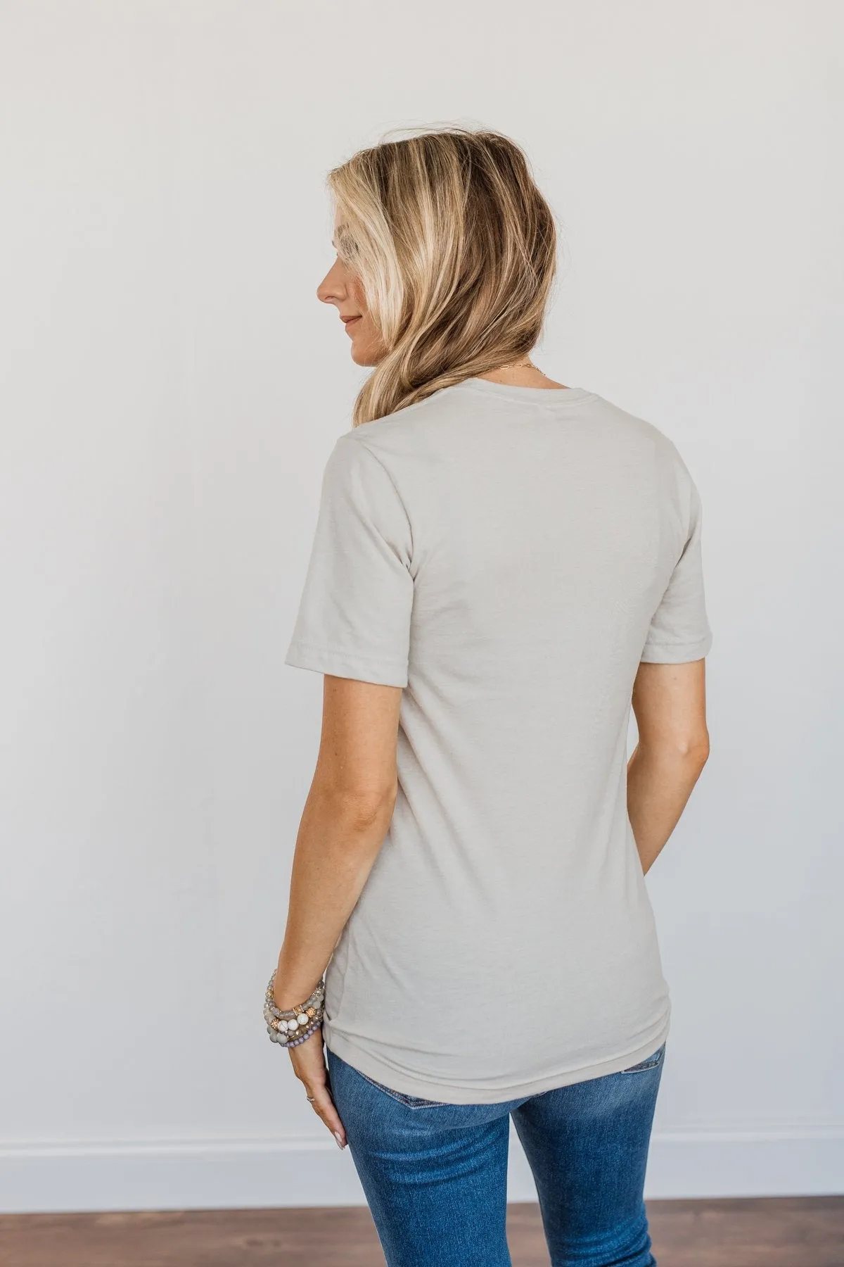 Stunning "Take Me To The Mountains" Graphic Top- Dusty Beige