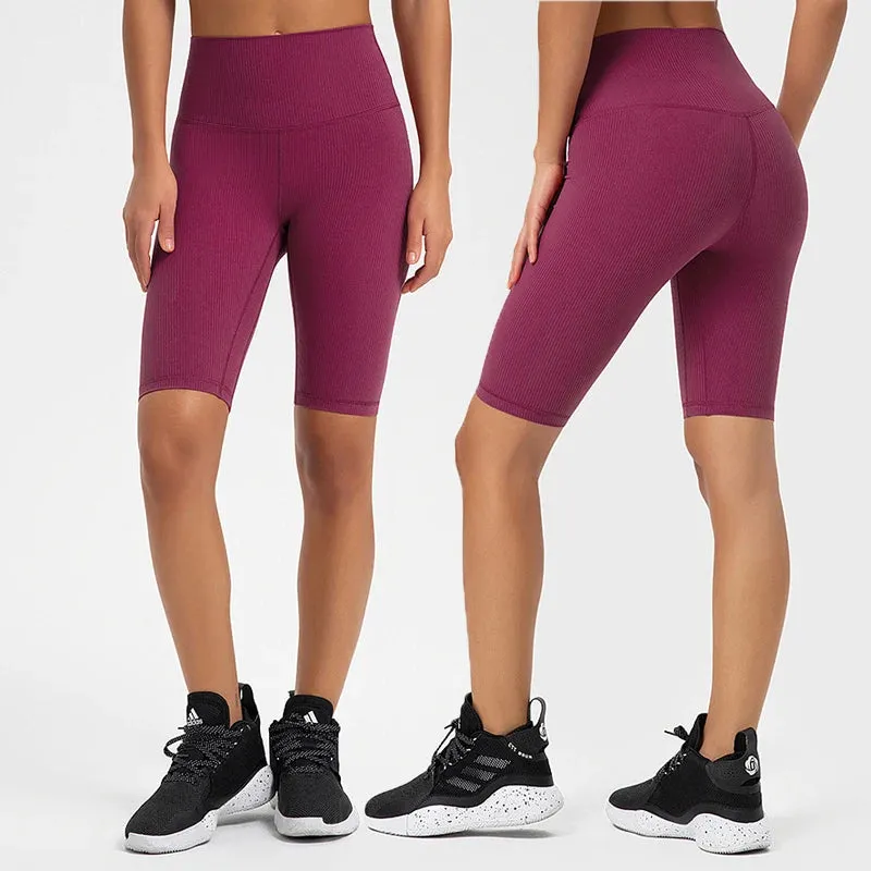Sukha Comfort Ribbed Yoga Shorts 9"