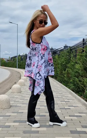 Summer Sleevless Top, Asimetric Woman Tunic, Avant-garde Tunic, Loose Woman Top, Gothic Oversize Tunic, Extravagant Top, Sexy Top