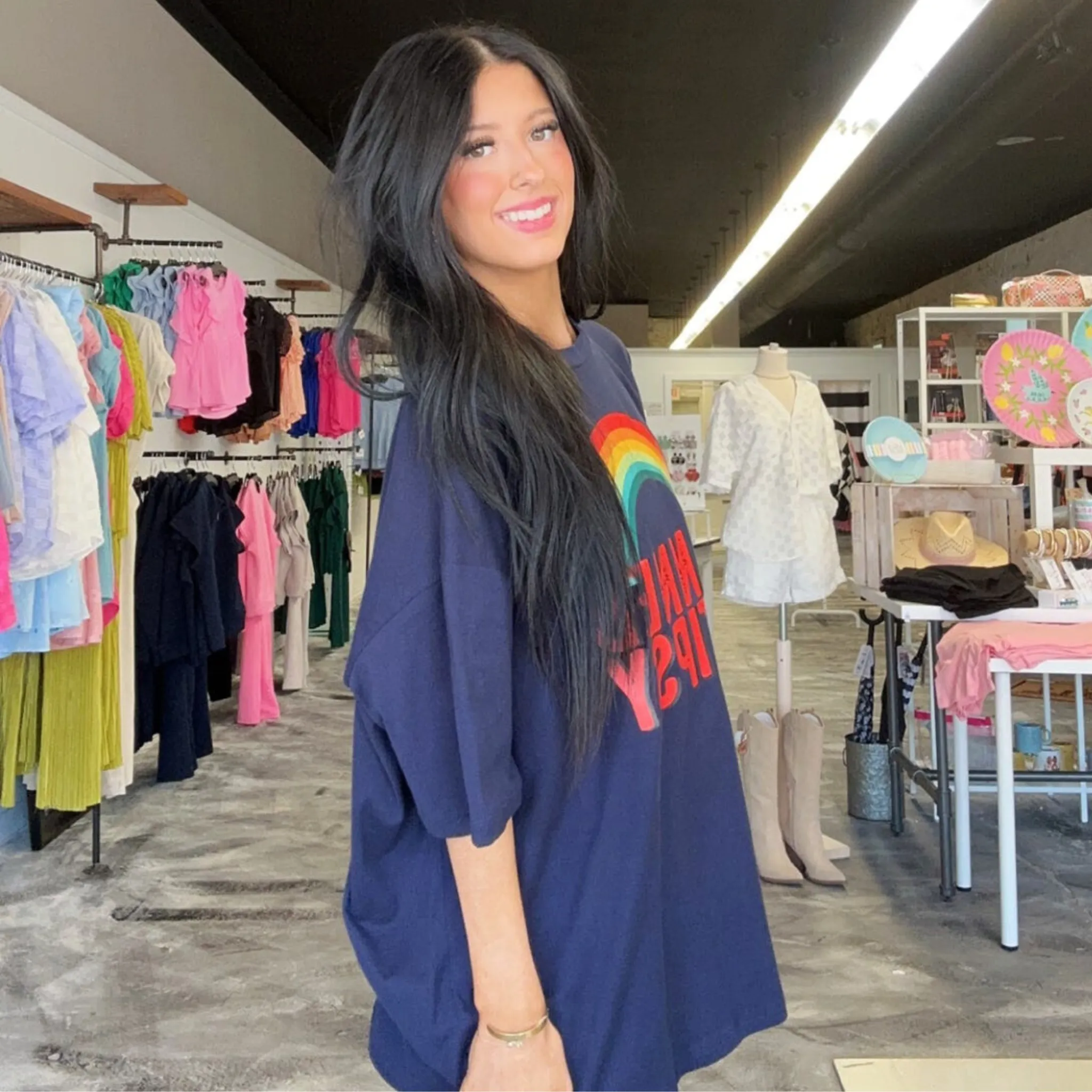 Tanned & Tipsy Over Sized Tee Shirt