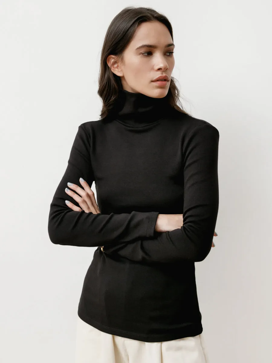 torretto turtleneck - stretch knit black