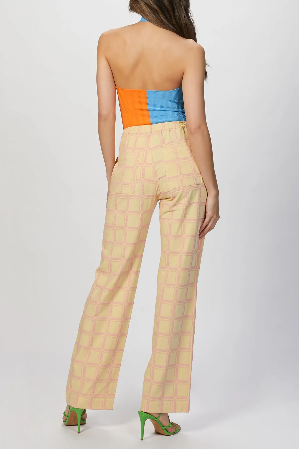 TWO-TONE HALTERNECK BODYSUIT