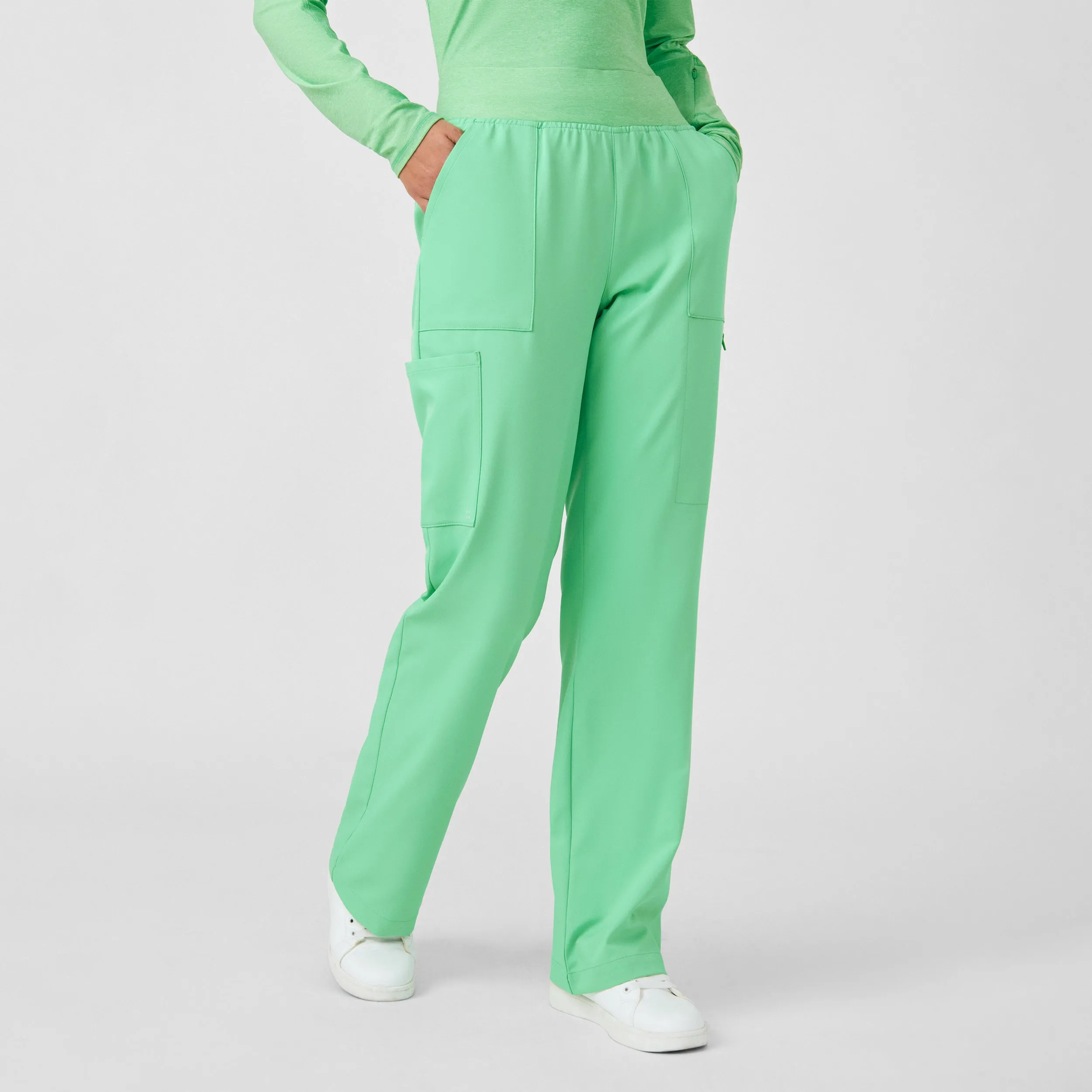 VIBE WB421 Women's Cargo Scrub Pants Mint Julep