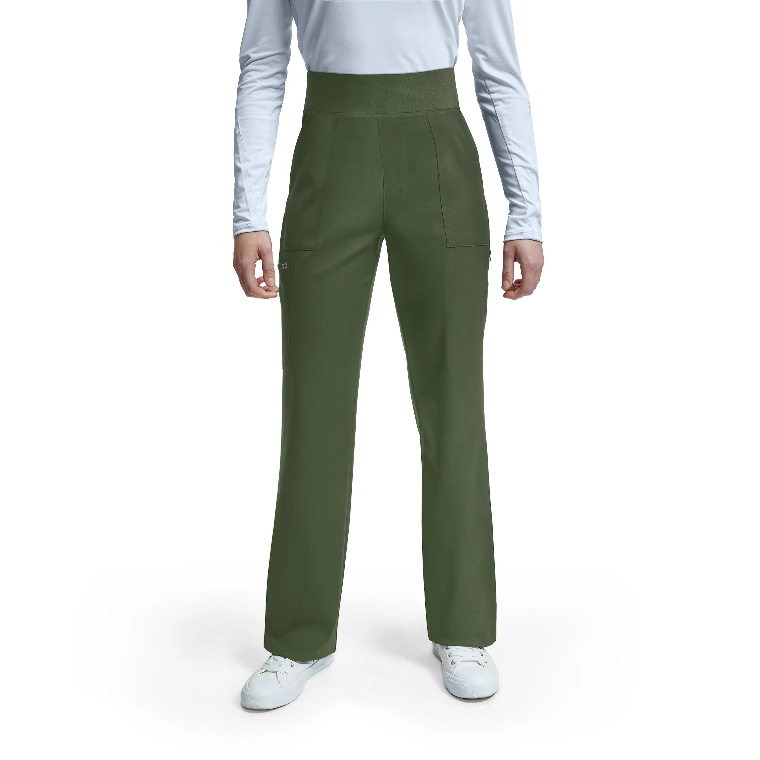 VIBE WB421 Women's Cargo Scrub Pants Olive