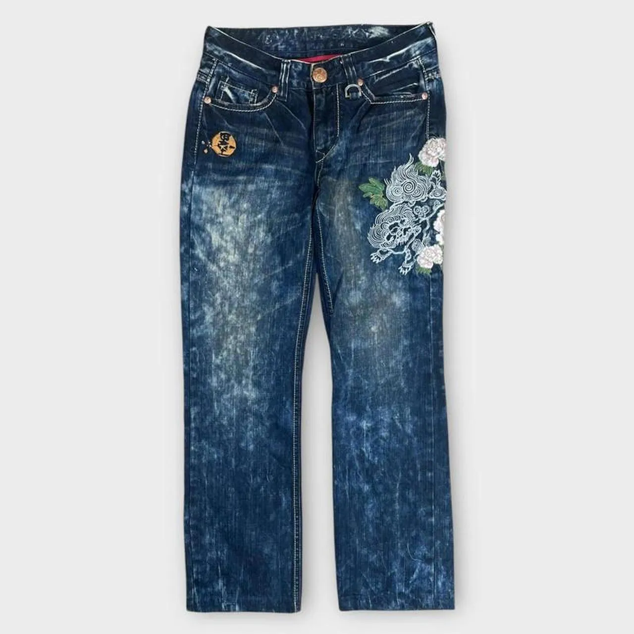 Vintage Big Train embroidered Japanese Denim Jeans