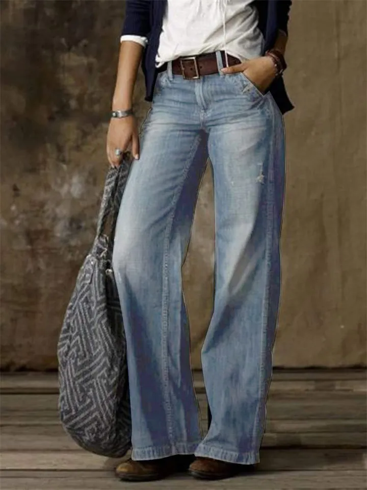 Vintage Comfort Wide Leg Baggy Jeans for Women