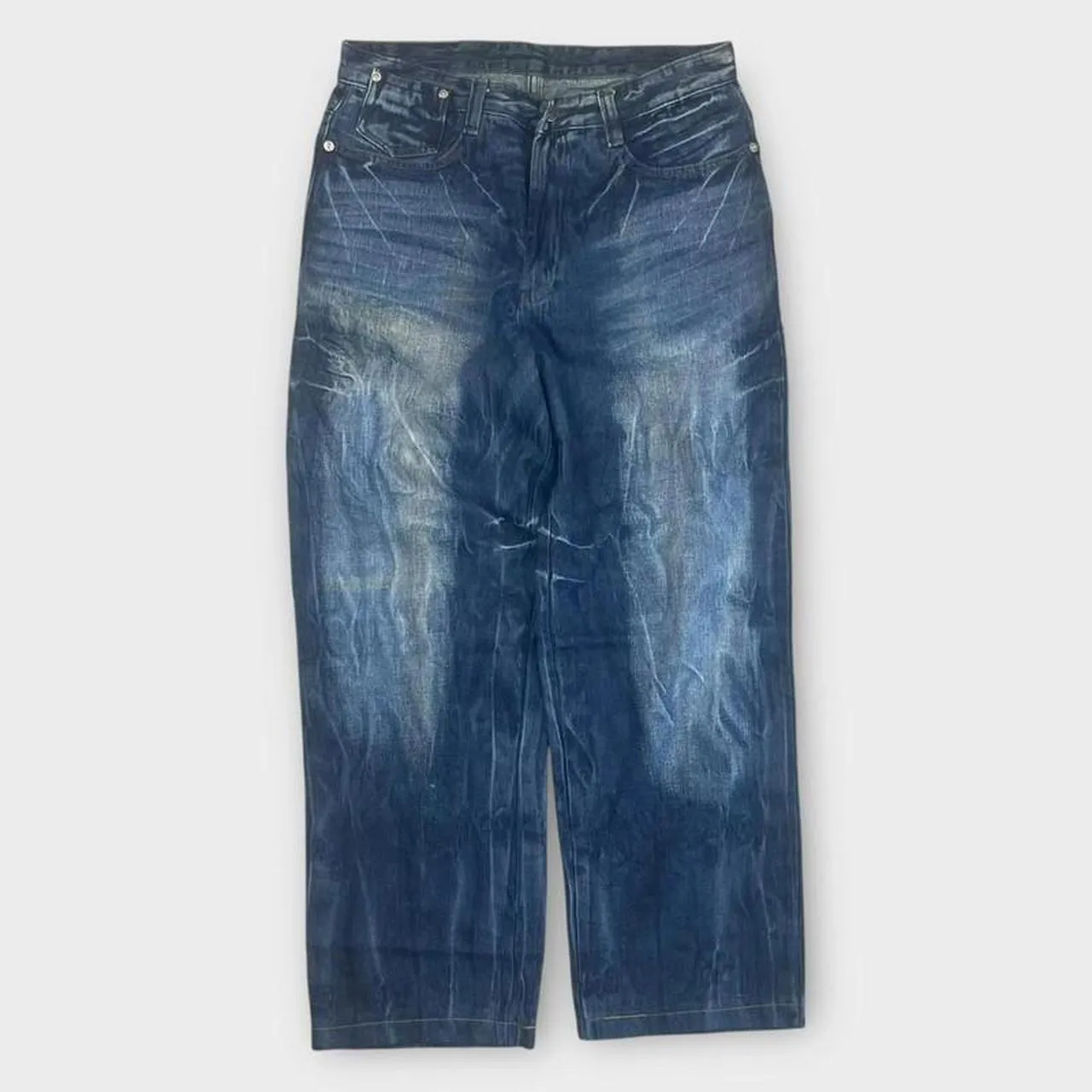 Vintage Japanese Denim Embroidered Straight Fit Baggy Jeans