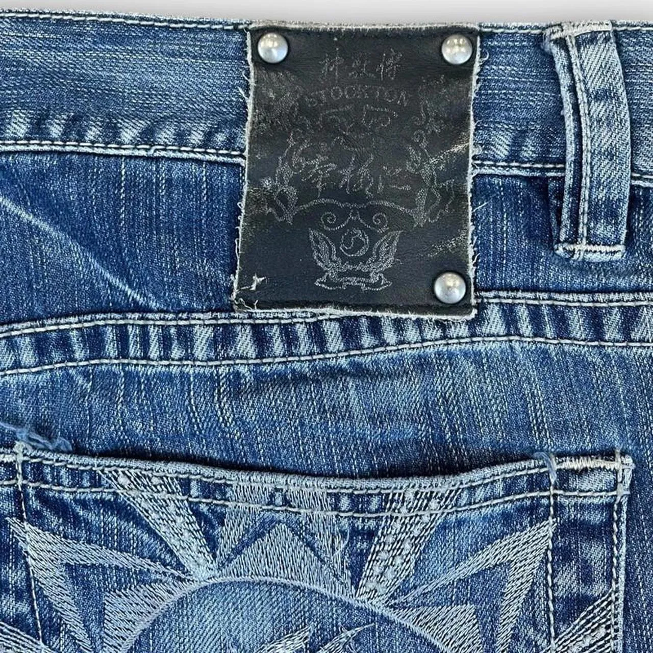 Vintage Japanese Denim Embroidered Straight Fit Jeans