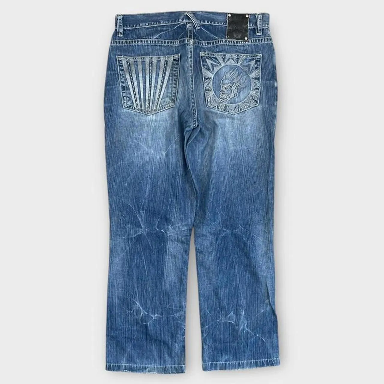 Vintage Japanese Denim Embroidered Straight Fit Jeans