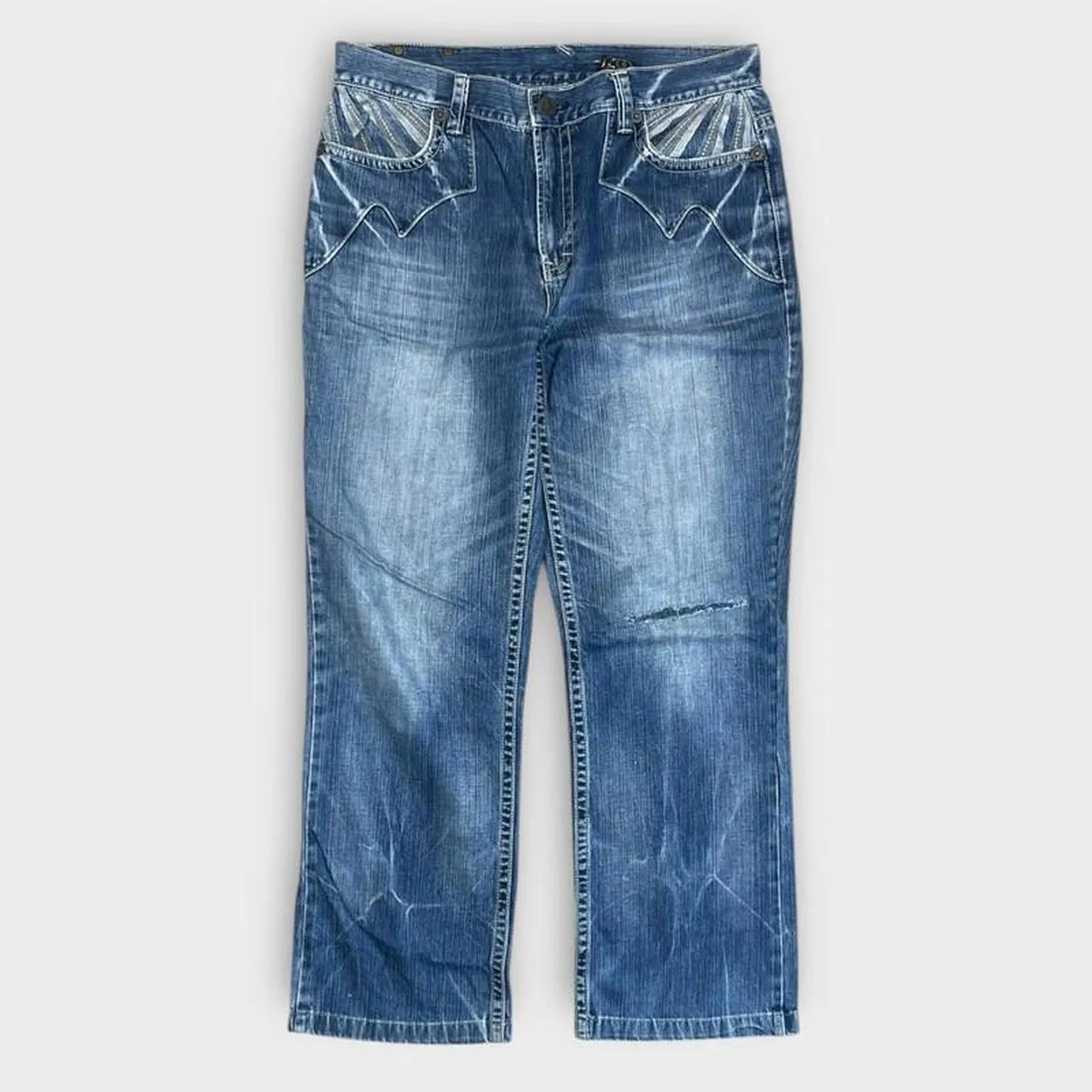 Vintage Japanese Denim Embroidered Straight Fit Jeans