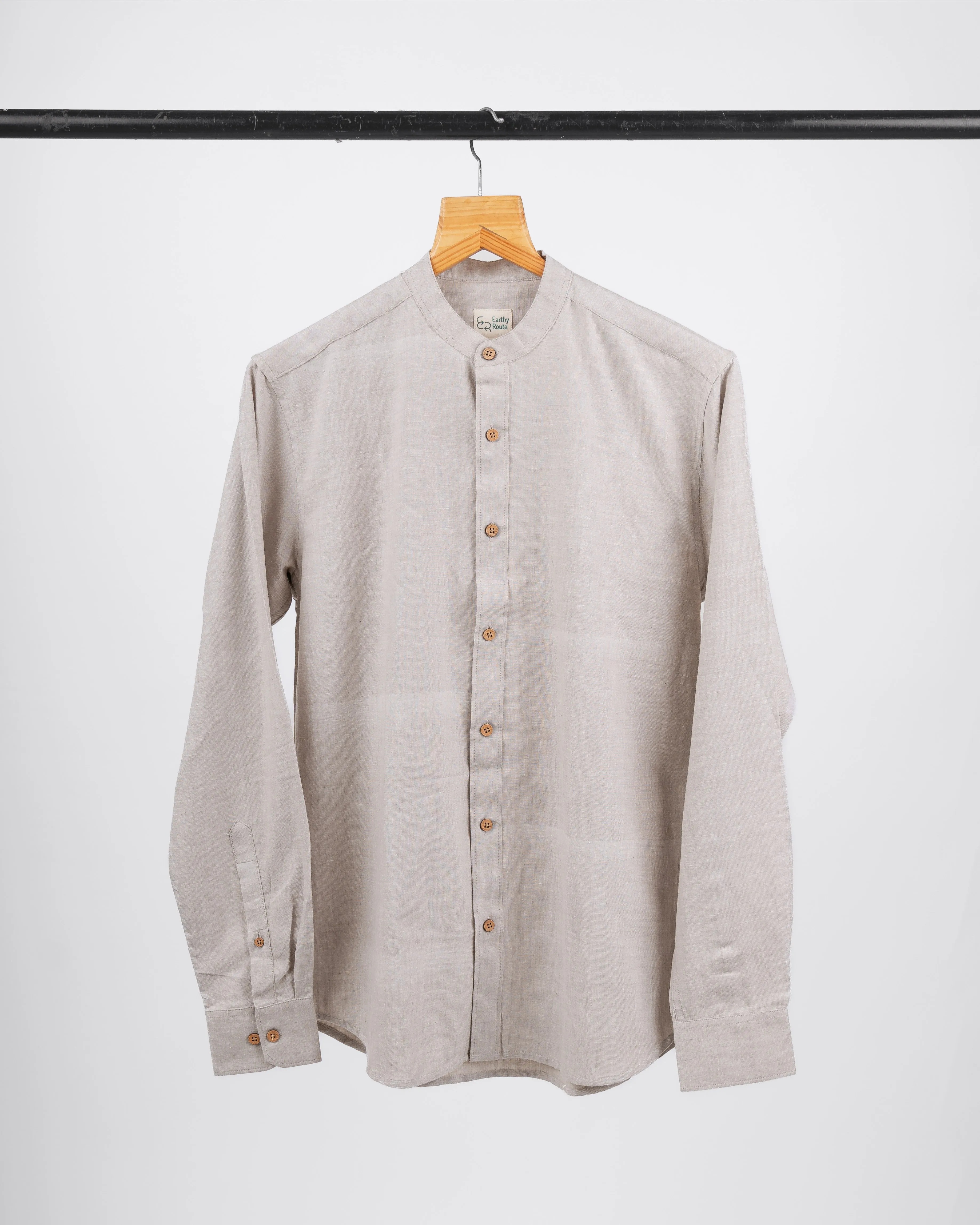 Vintage Khaki · Mandarin Collar Shirt